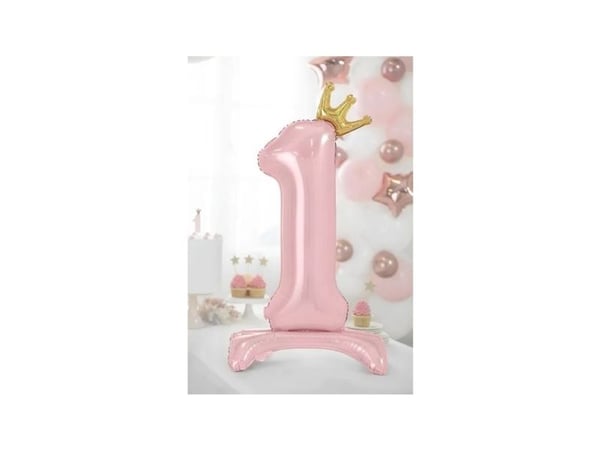 PartyDeco Seisova folio ilmapallo 1 84cm kirkkaan vaaleanpunainen