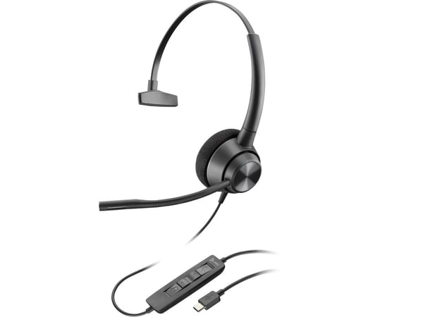 HP Poly EncorePro 310 - EncorePro 300 series - headset - på örat - kabelansluten - USB-C - svart - Works With Chromebook Certified