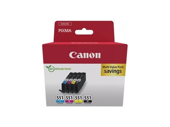 Canon CLI-551 BK/C/M/Y Multipack - 4-pack - 7 ml - svart, cyan, magenta, gul - original - boks - blekkbeholder - for MAXIFY MG6650; PIXMA iP8750, i...