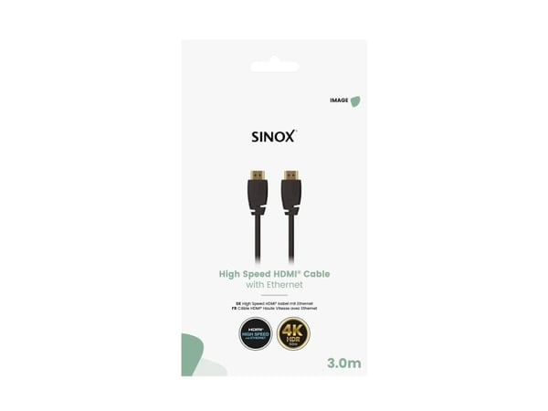 Sinox HDMI™-kabel 4K60Hz+E. 3 m svart