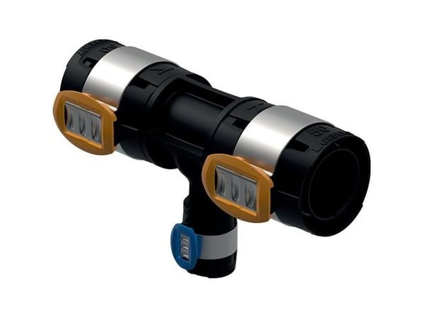 Geberit FlowFit T-stycke reducerat: PPSU, d=50 mm, d1=40 mm, d2=50 mm