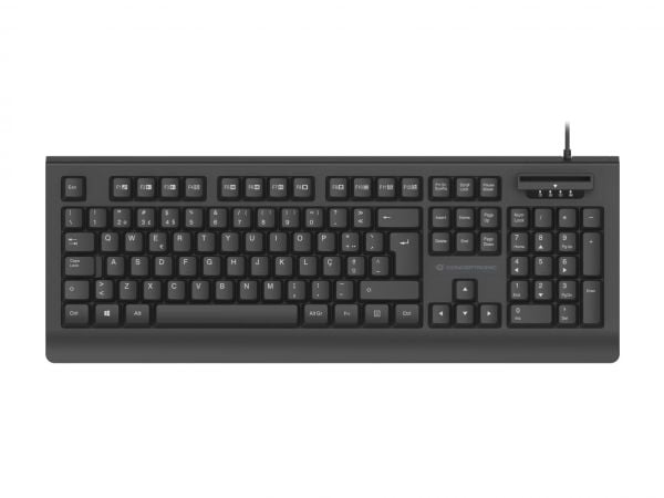 Conceptronic KAYNE01ES, Full størrelse (100 og), Koblet med ledninger (ikke trådløs), USB, QWERTY, Svart