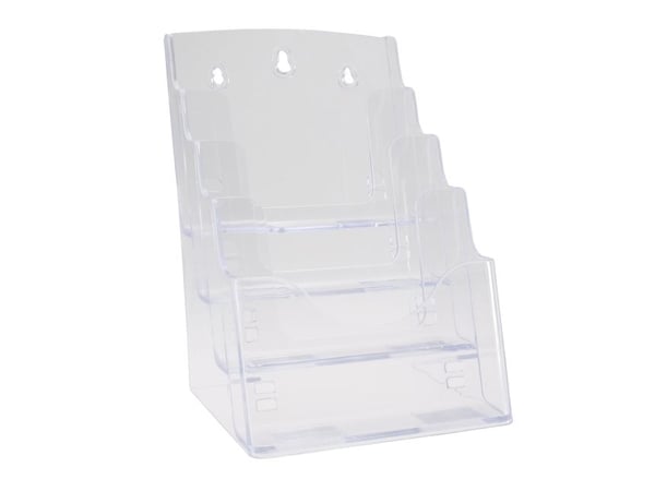 Brochure holder, BNT A5 4 rum til bord/væg, transparent