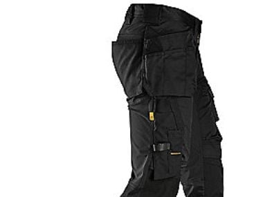SNICKERS WORKWEAR 6142 AllroundWork Piratbukser i stretch med hylsterlommer, sort, størrelse Str: 54