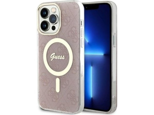 Guess GUHMP14XH4STP iPhone 14 Pro Max 6.7" vaaleanpunainen/vaaleanpunainen kovakotelo 4G MagSafe