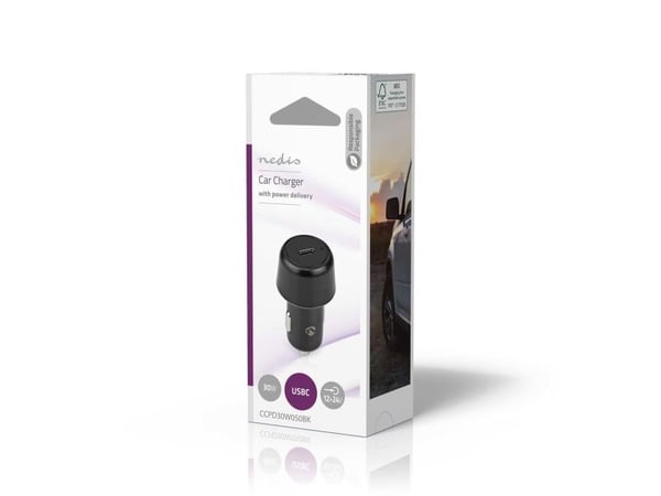 Nedis Car Charger, Automatisk, Cigartenner/lighter, 15 V, Sort