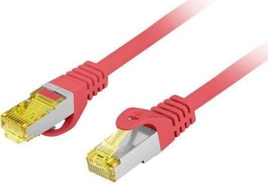 PATCHCORD CAT.6A S/FTP LSZH CU 0.25M PUNAINEN FLUKE PASSED LANBERG