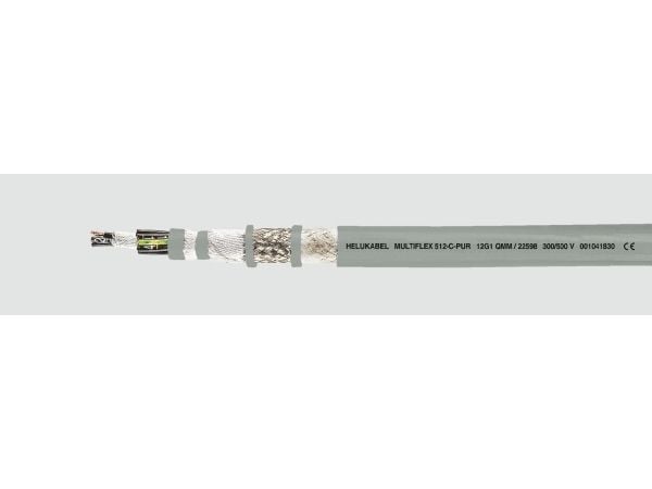 HELUKABEL MULTIFLEX 512-C-PUR, Lågspänningskabel, Grå, Polypropylen, 7,5 mm, Polypropylen, 4 mm