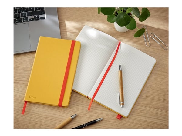 Leitz Cosy - Notisbok - A5 - 135 x 215 mm - 96 ark / 192 sider - rutet - varm gul - kartong