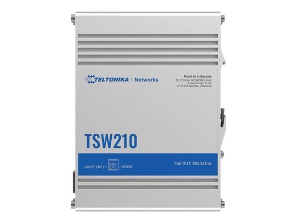 Teltonika TSW210 - Switch - industriell - ikke-styrt - 8 x 10/100/1000 + 2 x SFP - DIN-skinnemonterbar, overflatemonterbar