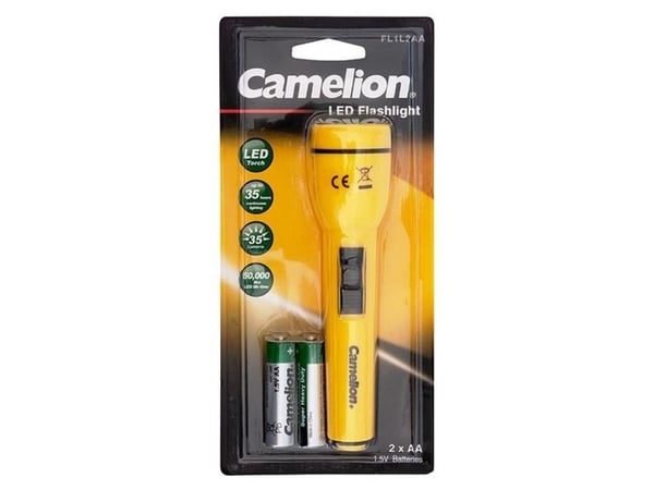 Camelion FL1L2AAB2R6P, Lommelykt, Sort, Blå, Rød, Gult, Plast, Knapper, LED, 1 lamper