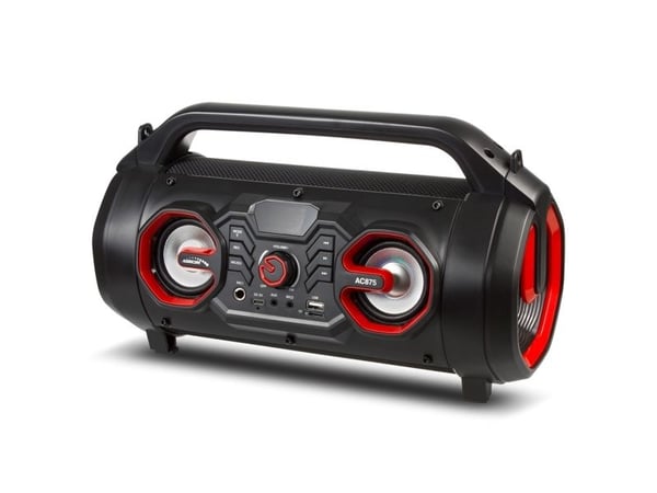 Audiocore AC875 Bazooka Kannettava Bluetooth-kaiutin Boombox 30W (20W + 5Wx2) IPX4 roiskevedenpitävä / radio / microSD / Aux-In / USB / valaistus /...
