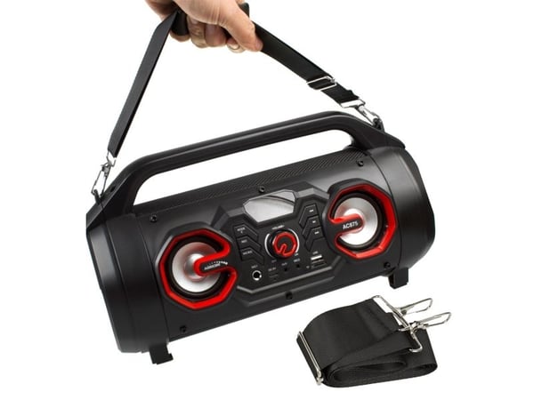 Audiocore AC875 Bazooka Kannettava Bluetooth-kaiutin Boombox 30W (20W + 5Wx2) IPX4 roiskevedenpitävä / radio / microSD / Aux-In / USB / valaistus /...