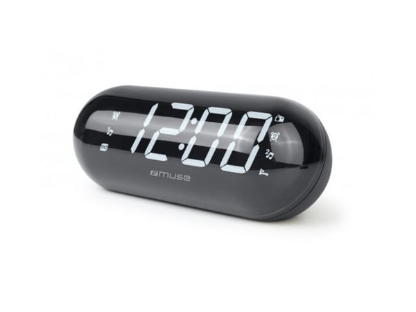 Muse M-19 GL, Klokke, Digitalt, FM, LED, 4,57 cm (1.8"), Hvit