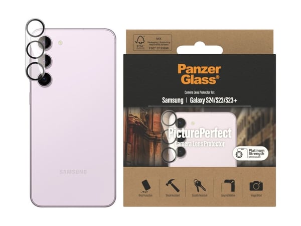 PanzerGlass ® PicturePerfect Camera Lens Protector Samsung Galaxy S23 | S23+, Samsung, Samsung - Galaxy S23, Samsung - Galaxy S23+, Asennus kuivana...