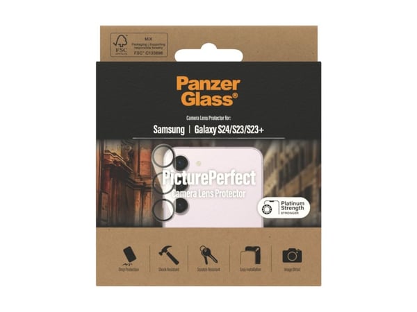 PanzerGlass PicturePerfect - Linssisuoja matkapuhelimiin - kehyksen väri musta - Samsung Galaxy S23, S23+ -puhelimiin