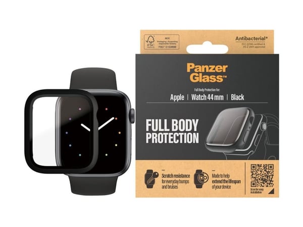 PanzerGlass - Skjermbeskyttelse for smart armbåndsur - helhus - glass - svart - for Apple Watch Hermès Series 9, SE 3, Series 10, Series 11, Series...