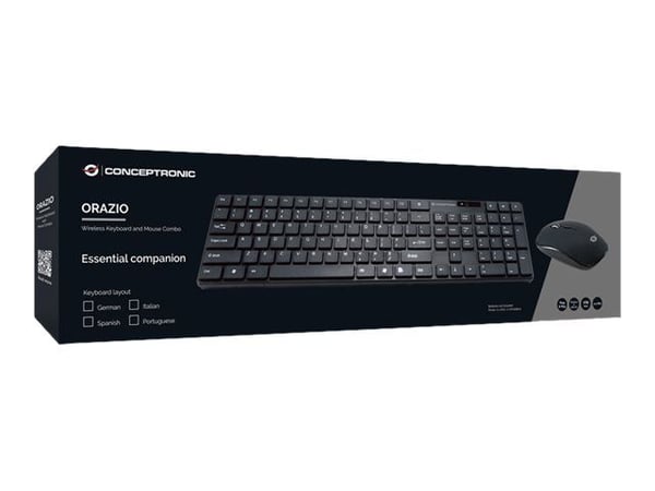 Conceptronic ORAZIO - Sats med tangentbord och mus - trådlös - 2.4 GHz - italiensk - svart