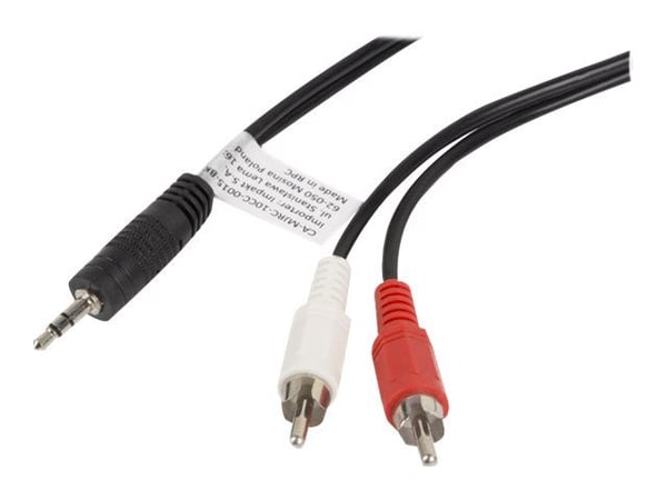 Lanberg - Lydkabel - mini-phone stereo 3.5 mm hann til RCA x 2 hann - 2 m - svart