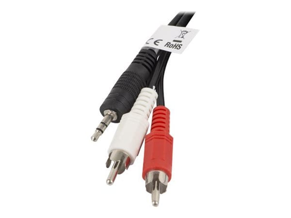Lanberg - Lydkabel - mini-phone stereo 3.5 mm hann til RCA x 2 hann - 2 m - svart