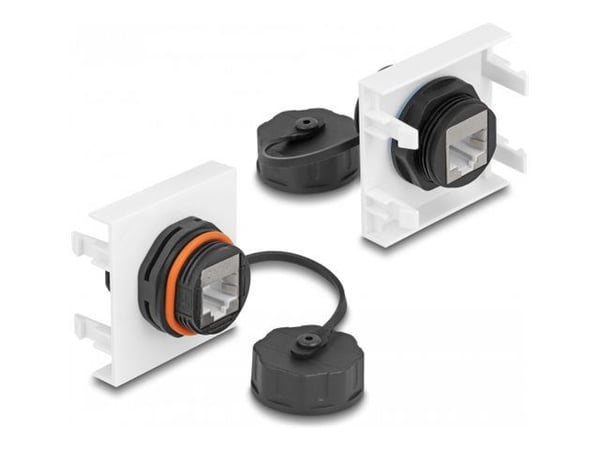 Delock - Easy 45 - trykklåsmodul - 45 x 45 mm, Cat 6A - RJ 45 - svart