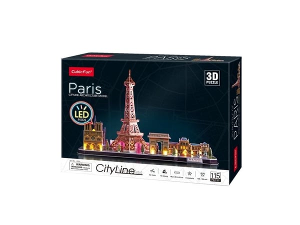 CubicFun Paris LED, 115 stykker, Bygninger, 10 år