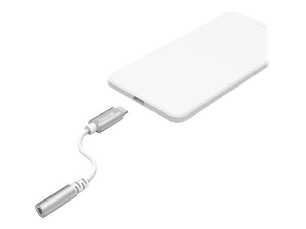 Hama Essential Line - Lightning til hodetelefonjakk-adapter - Lightning hann til mini-phone stereo 3.5 mm hunn - hvit