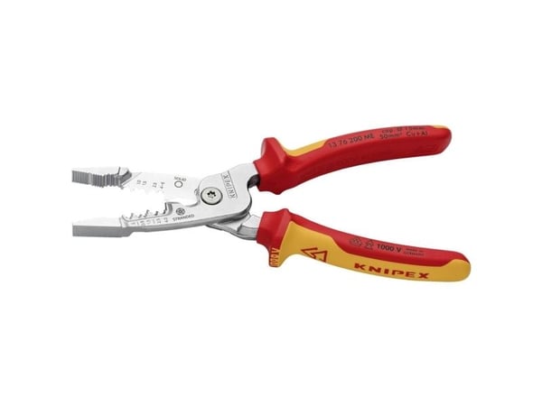 Knipex 13 76 200 ME, Beskyttelses isolasjon, 290 g, Rød, Rustfritt stål, Gult