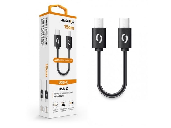 Alligator DATKP44, 0,15 m, USB C, USB C, Sortera