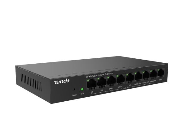 Tenda G0-8G-PoE, Ethernet WAN, Gigabit Ethernet, Sort