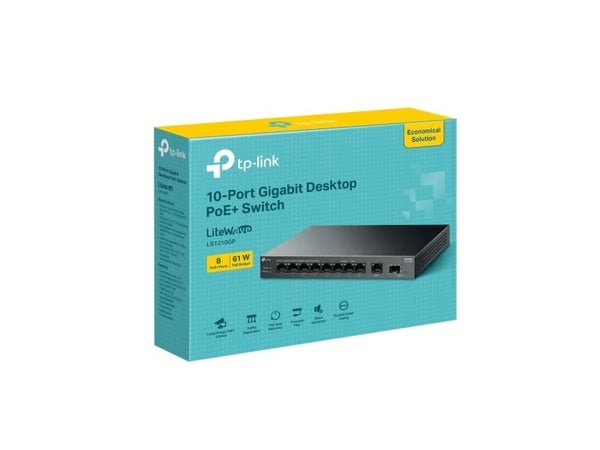 TP-Link LiteWave LS1210GP, Uhåndtert, Gigabit Ethernet (10/100/1000), Strøm over Ethernet (PoE)