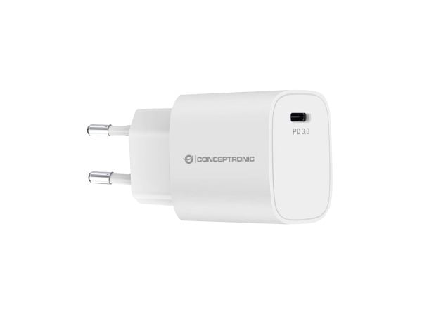 Conceptronic - Strömadapter - 20 watt - 3 A - PD 3.0 (USB-C) - vit