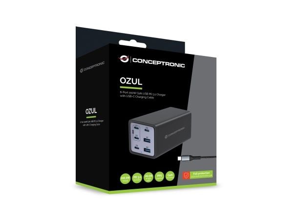 Conceptronic OZUL06BE, inomhus, AC, 55 V, Svart