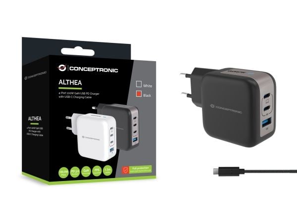Conceptronic ALTHEA18B, Sisätila, AC, 20 V, 1,5 m, musta