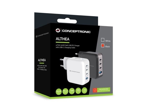 Conceptronic ALTHEA18B, Sisätila, AC, 20 V, 1,5 m, musta