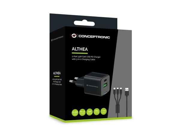 Conceptronic ALTHEA - Strömadapter - på kabel: USB-C