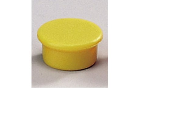 Magneetti dahle, rund, 13 mm, gul, pakke a 10 stk.