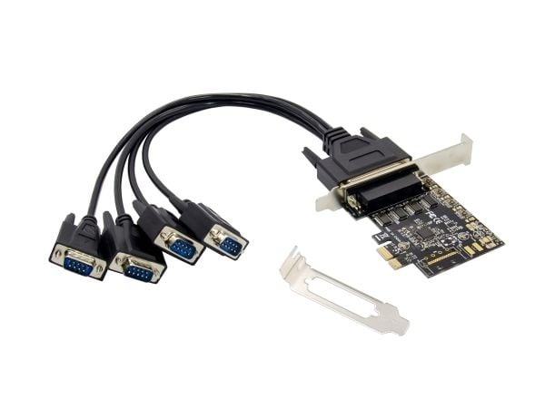 Conceptronic - Seriell adapter - PCIe 2.0 lav profil - RS-232 x 4 - svart