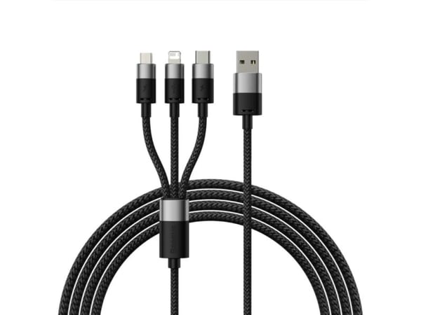 Baseus SUP0002696, 1,2 m, USB A, USB C/Micro USB-A/Lightning, USB 3.2 Gen 1 (3.1 Gen 1), musta