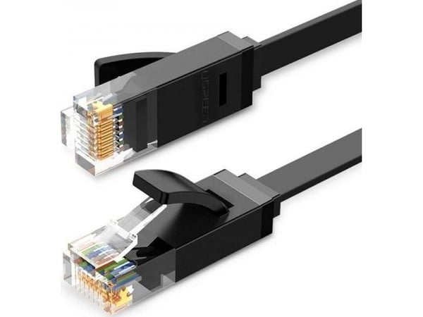 Flat nettverkskabel UGREEN Ethernet RJ45, Cat.6, UTP, 5m (svart)
