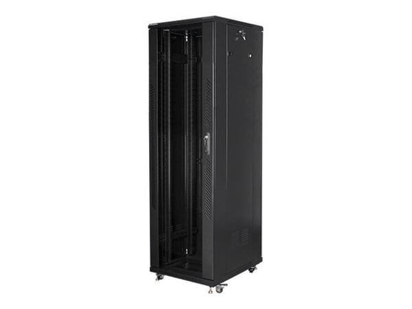 19" 42U 600X1000 SVART LCD PERFORERAD DÖRR LANBERG INSTALLATIONSRACK (PLATT PAKET)