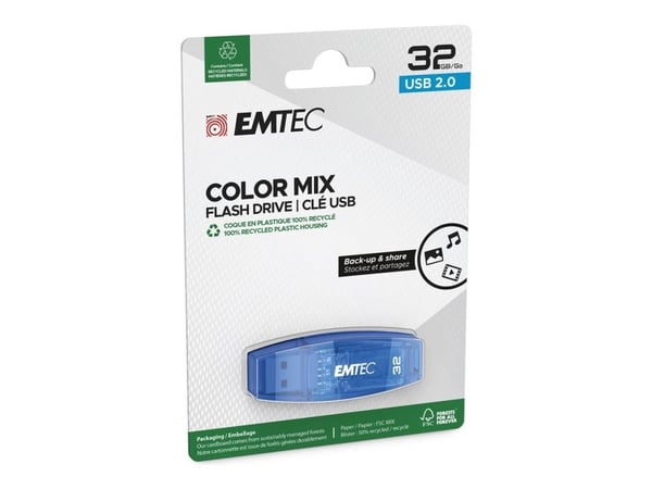 EMTEC C410 Color Mix - USB flash-enhet - 32 GB - USB 2.0