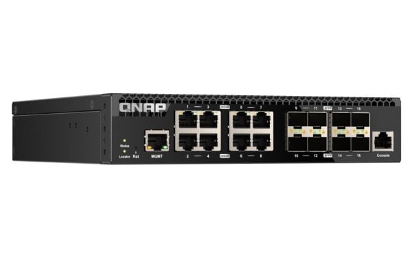 QNAP QSW-M3216R-8S8T - Switch - Styrt - 8 x 100/1000/2.5G/5G/10GBase-T + 8 x 10Gb Ethernet SFP+ - rackmonterbar