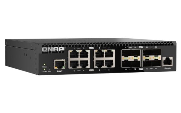 QNAP QSW-M3216R-8S8T - Switch - Styrt - 8 x 100/1000/2.5G/5G/10GBase-T + 8 x 10Gb Ethernet SFP+ - rackmonterbar
