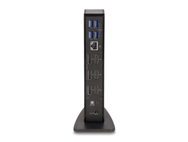 Delock - Dokkingstasjon - USB-C / Thunderbolt 3 / Thunderbolt 4 - 3 x HDMI, 3 x DP - 1GbE - 135 watt