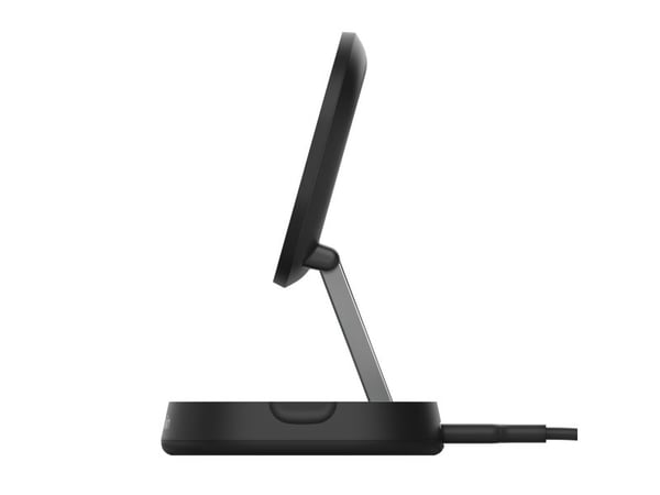 Belkin BoostCharge Pro - Trådløst ladestativ - magnetisk + AC-strømadapter - 15 watt - svart