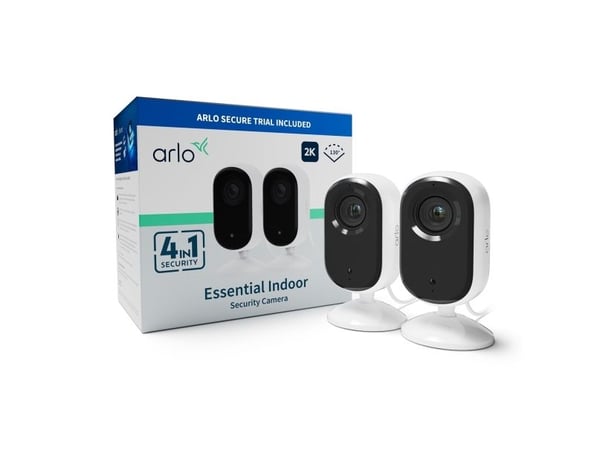 Arlo Essential Indoor 2K - Nettverksovervåkingskamera - innendørs - farge (Dag og natt) - 4 MP - 2560 x 1440 - lyd - trådløs - Wi-Fi - med Arlo Sec...