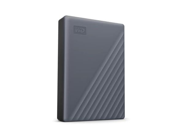 WD My Passport WDBRMD0040BGY-WESN - Harddisk - kryptert - 4 TB - ekstern (bærbar) - USB 3.2 Gen 1 - 256-bit AES - silikongrå