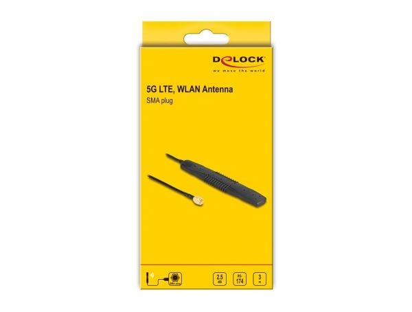 Delock - Antenne - Smart Home, WLAN - 2.5 dBi - rundtstrålende - innendørs, klebemontering