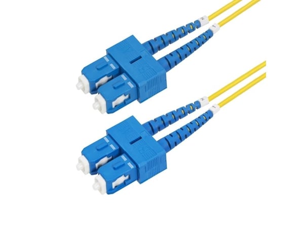 Startech 2m (6.6ft) SC to SC (UPC) OS2 Single Mode Duplex Fiber Optic Cable, 9/125µm, Laser Optimized, 40G/100G Zipcord, Bend Insensitive, Low Inse...